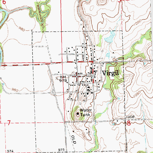 Topographic Map of City of Virgil, KS
