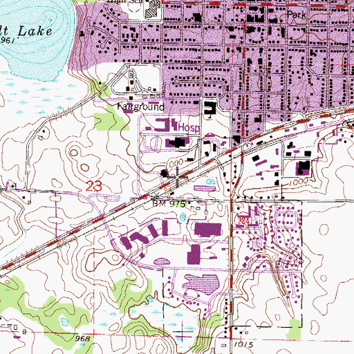 Topographic Map of City of Waconia, MN