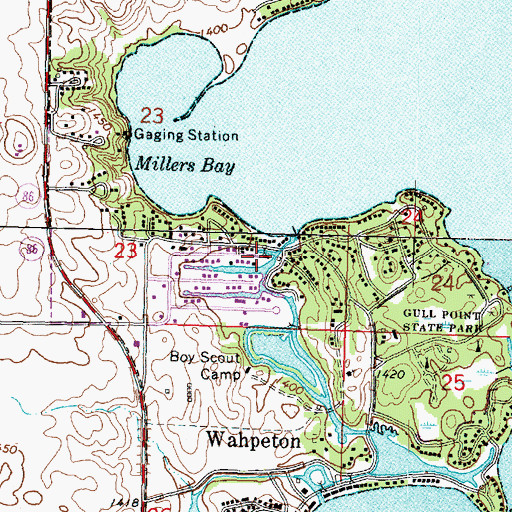 Topographic Map of City of Wahpeton, IA