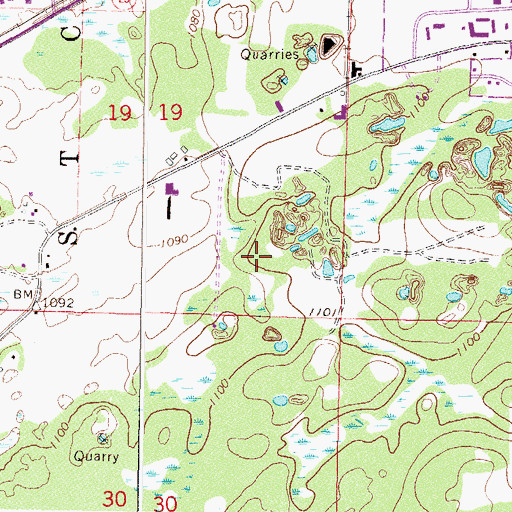 Topographic Map of City of Waite Park, MN
