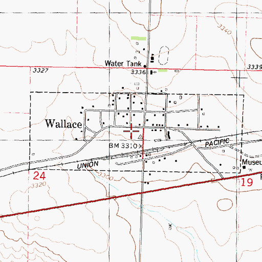Topographic Map of City of Wallace, KS