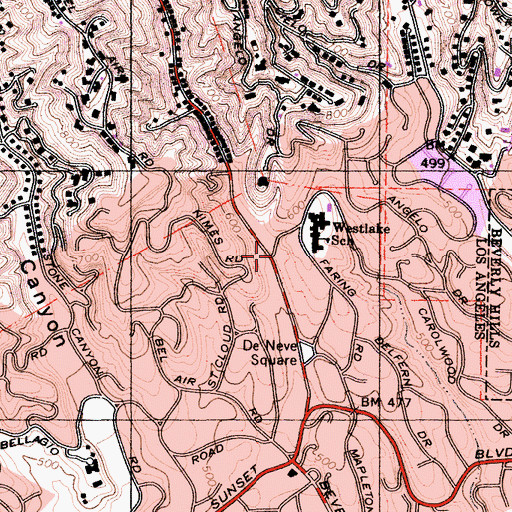 Topographic Map of Brown Canyon, CA