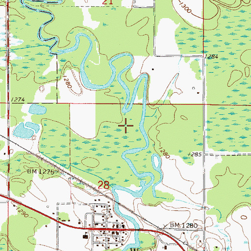 Topographic Map of City of Warba, MN