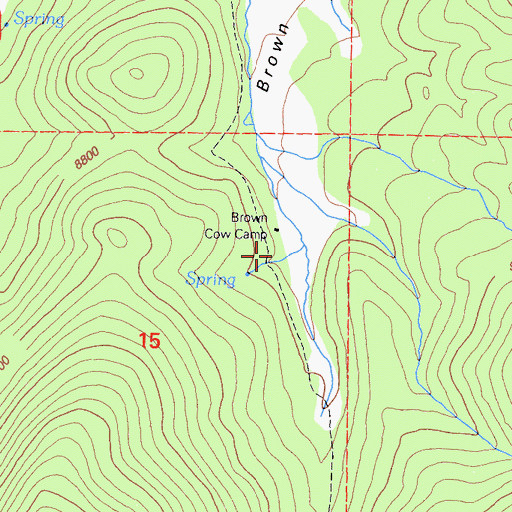 Topographic Map of Brown Cow Camp, CA