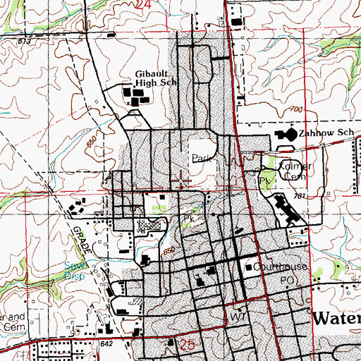 Topographic Map of City of Waterloo, IL