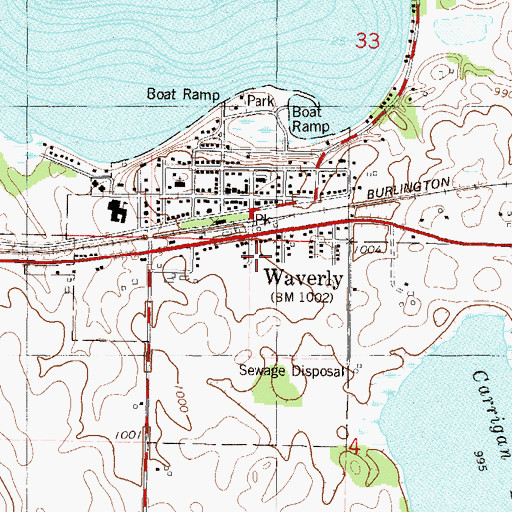 Topographic Map of City of Waverly, MN