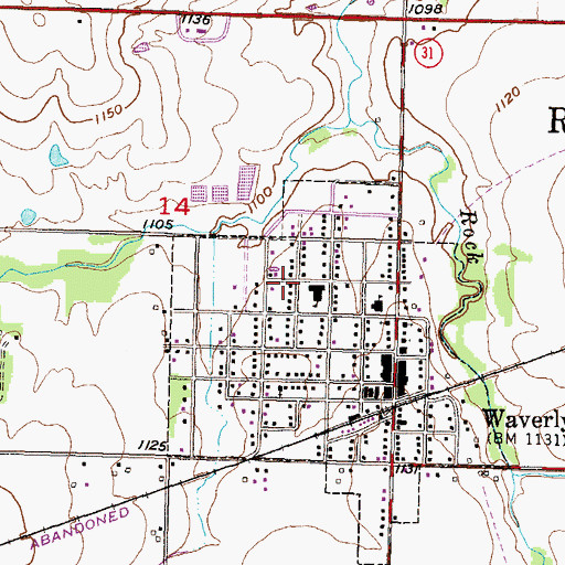 Topographic Map of City of Waverly, KS