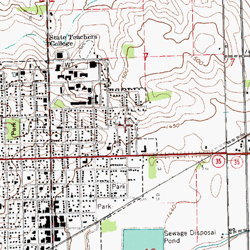 Topographic Map of City of Wayne, NE