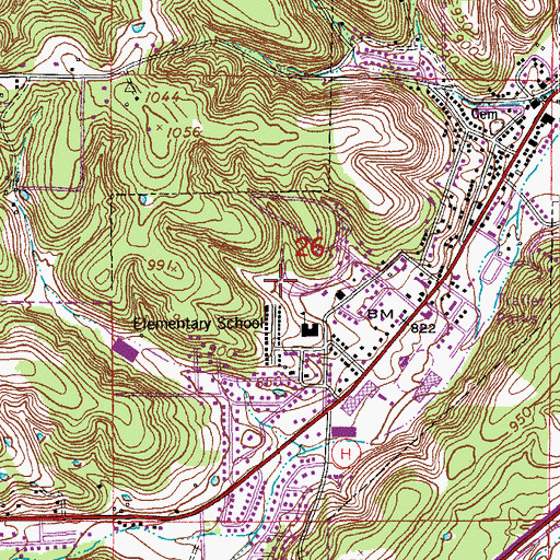 Topographic Map of City of Waynesville, MO