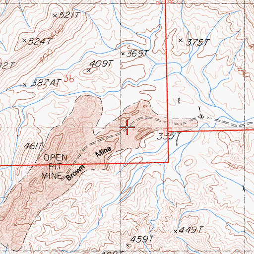 Topographic Map of Brown Mine, CA