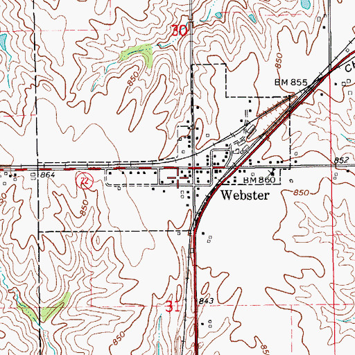 Topographic Map of City of Webster, IA