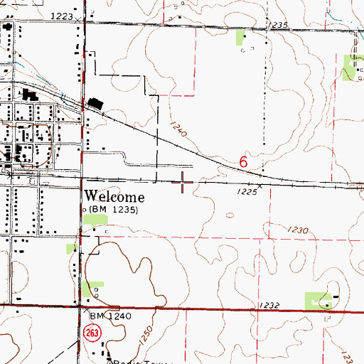 Topographic Map of City of Welcome, MN