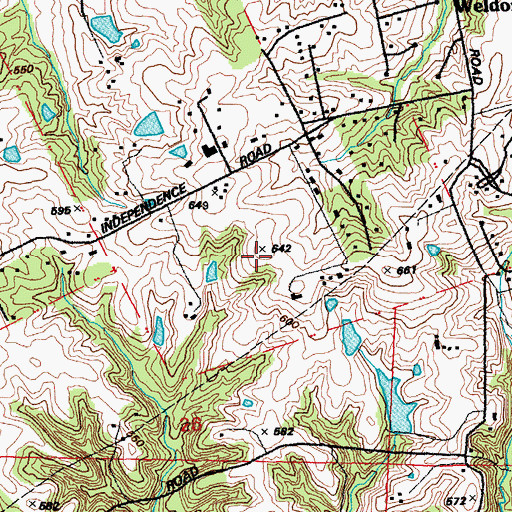 Topographic Map of City of Weldon Spring, MO