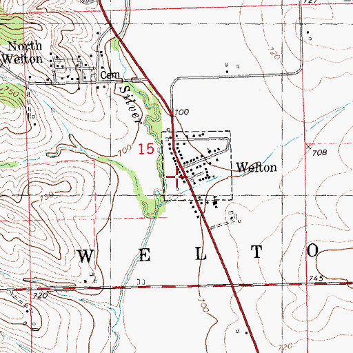 Topographic Map of City of Welton, IA