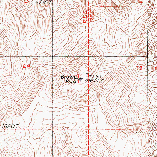 Topographic Map of Brown Peak, CA
