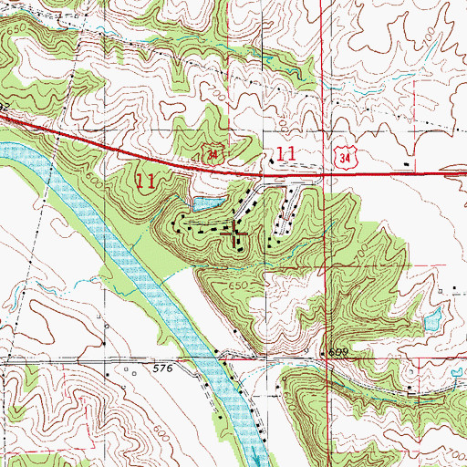 Topographic Map of City of Westwood, IA