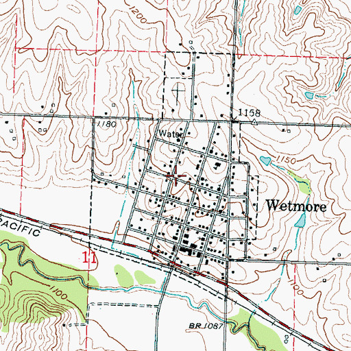 Topographic Map of City of Wetmore, KS