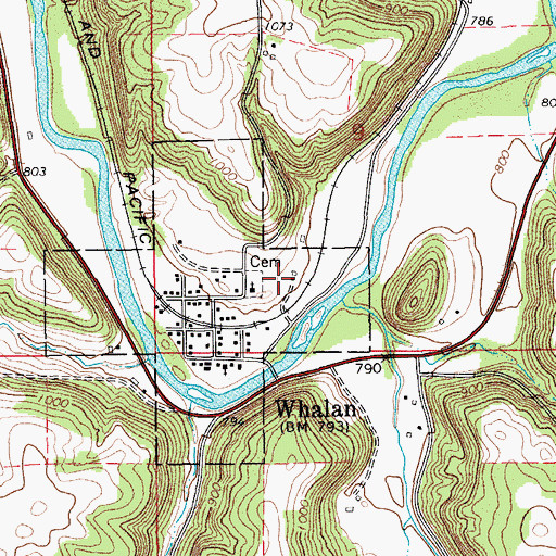 Topographic Map of City of Whalan, MN