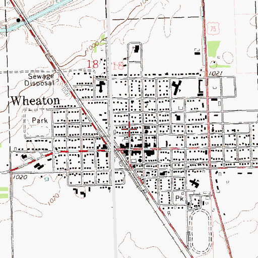 Topographic Map of City of Wheaton, MN