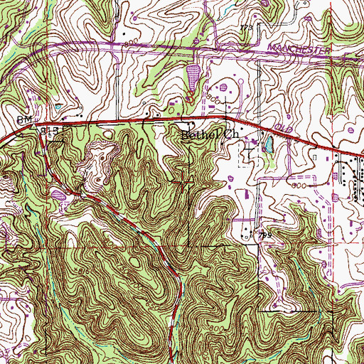 Topographic Map of City of Wildwood, MO