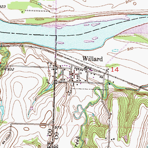 Topographic Map of City of Willard, KS