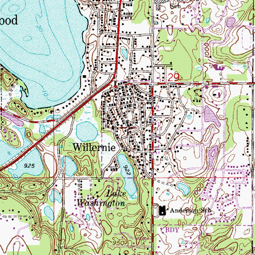 Topographic Map of City of Willernie, MN