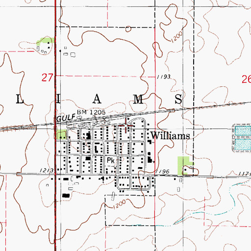 Topographic Map of City of Williams, IA