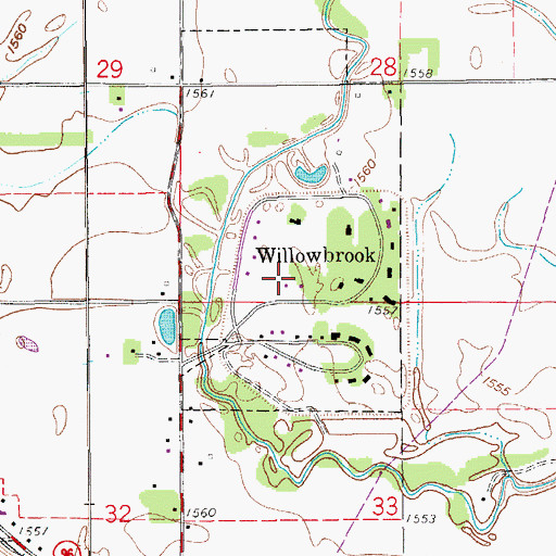 Topographic Map of City of Willowbrook, KS