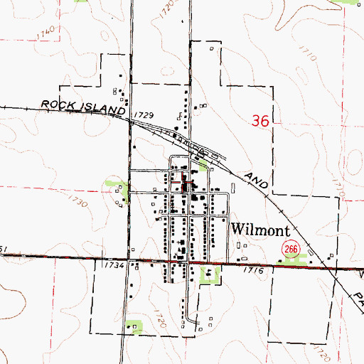 Topographic Map of City of Wilmont, MN