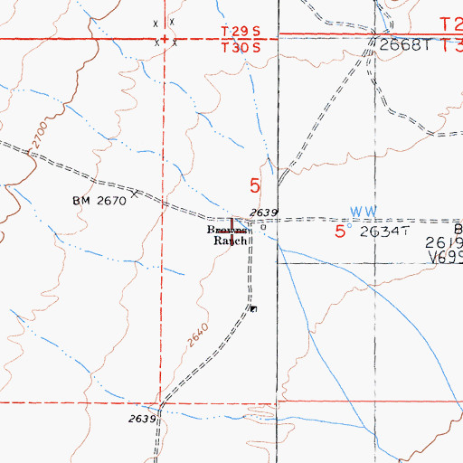 Topographic Map of Browns Ranch, CA