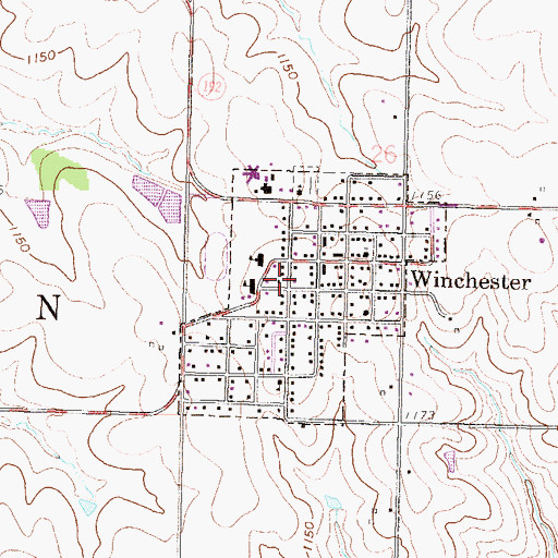 Topographic Map of City of Winchester, KS