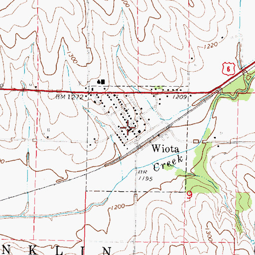 Topographic Map of City of Wiota, IA