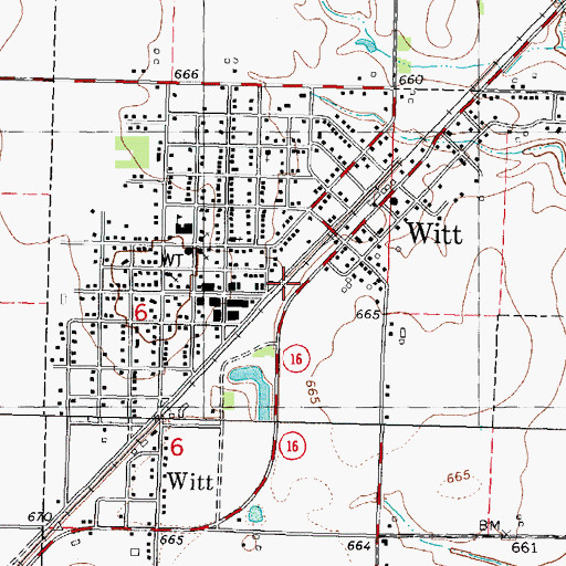 Topographic Map of City of Witt, IL