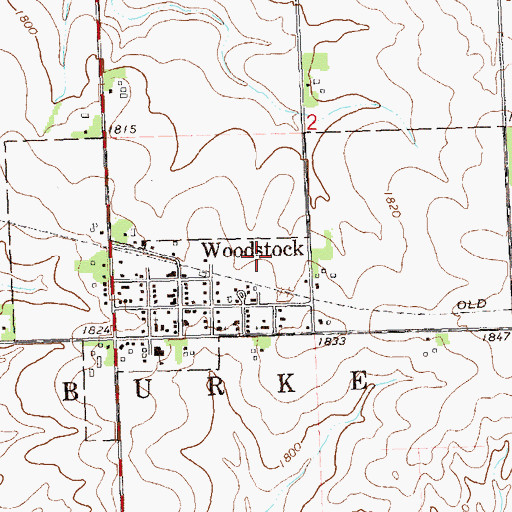 Topographic Map of City of Woodstock, MN