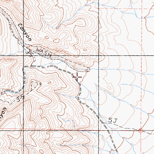 Topographic Map of Bruce Canyon, CA