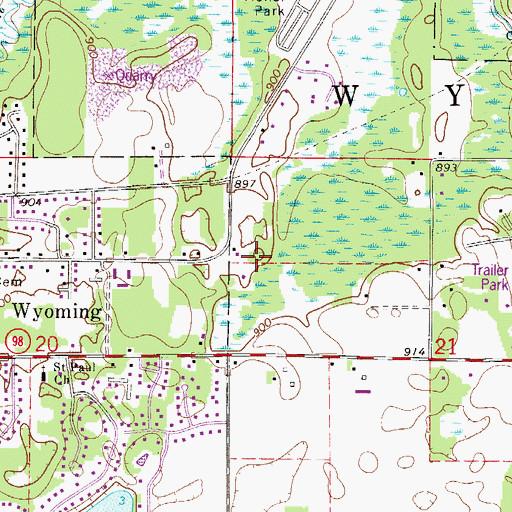 Topographic Map of City of Wyoming, MN