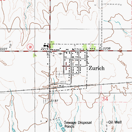 Topographic Map of City of Zurich, KS
