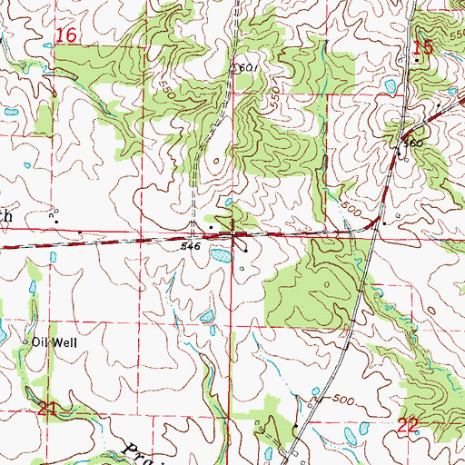 Topographic Map of Corinth Election Precinct, IL