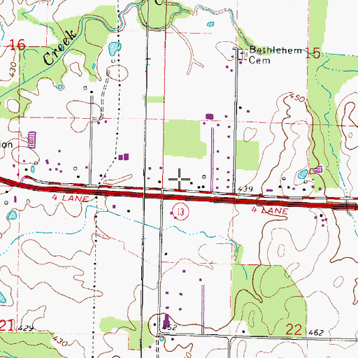 Topographic Map of East Marion Election Precinct, IL