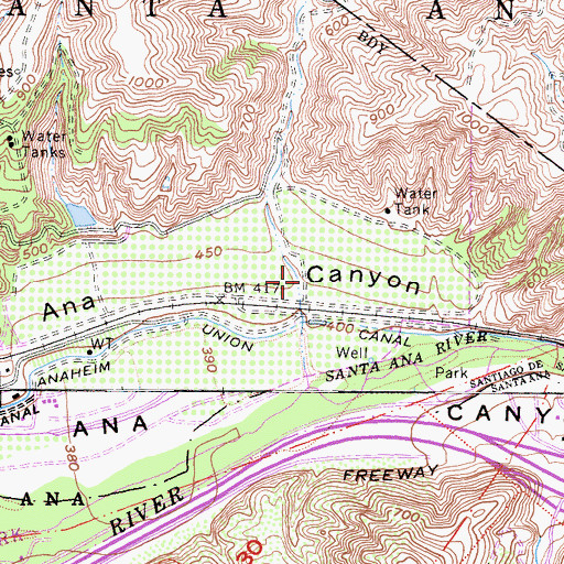Topographic Map of Brush Canyon, CA