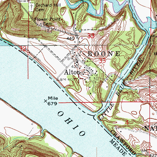 Topographic Map of Town of Alton, IN