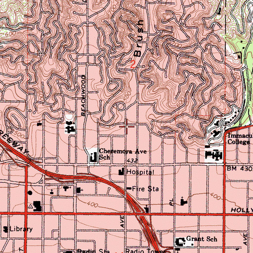 Topographic Map of Brush Canyon, CA