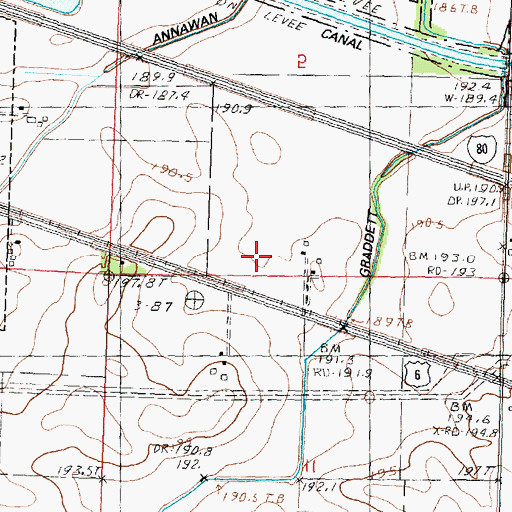 Topographic Map of Town of Annawan, IL