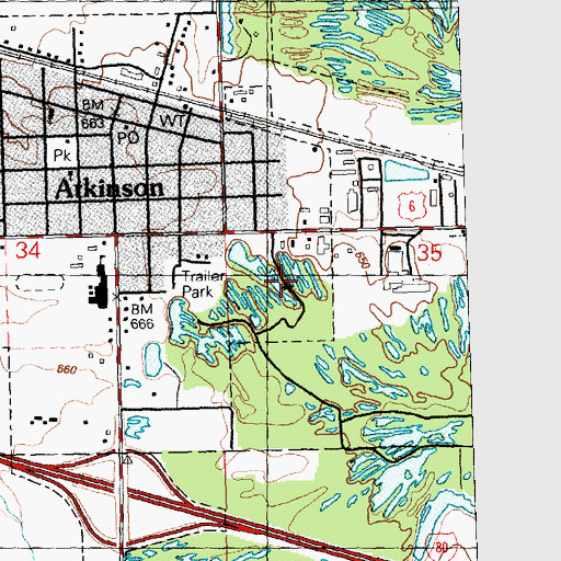 Topographic Map of Town of Atkinson, IL