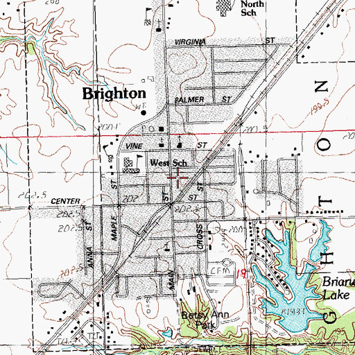 Topographic Map of Village of Brighton, IL
