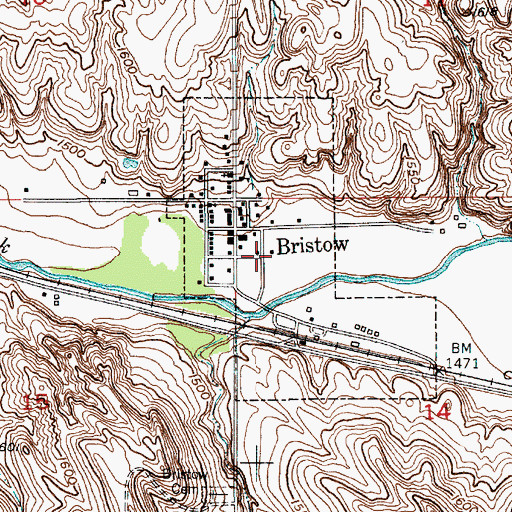Topographic Map of Village of Bristow, NE