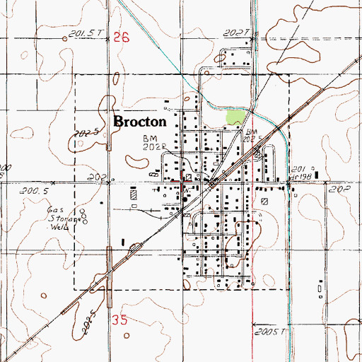 Topographic Map of Village of Brocton, IL