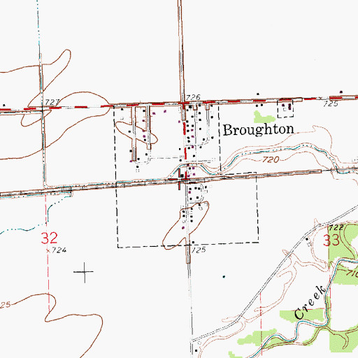 Topographic Map of Village of Broughton, OH