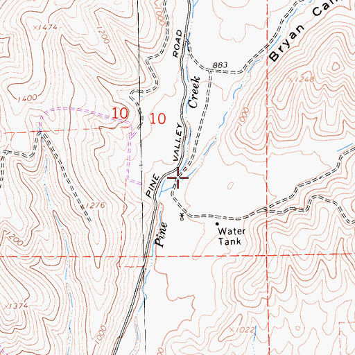 Topographic Map of Bryan Canyon, CA