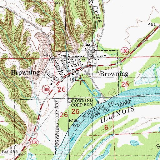 Topographic Map of Village of Browning, IL
